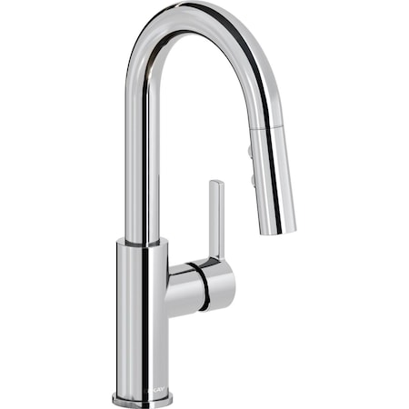 Elkay Avado Single Hole Bar Faucet with Pull-down Spray and Lever Handle Chrome LKAV3032CR